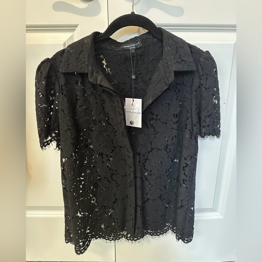 Generation Love Black Lace Top
